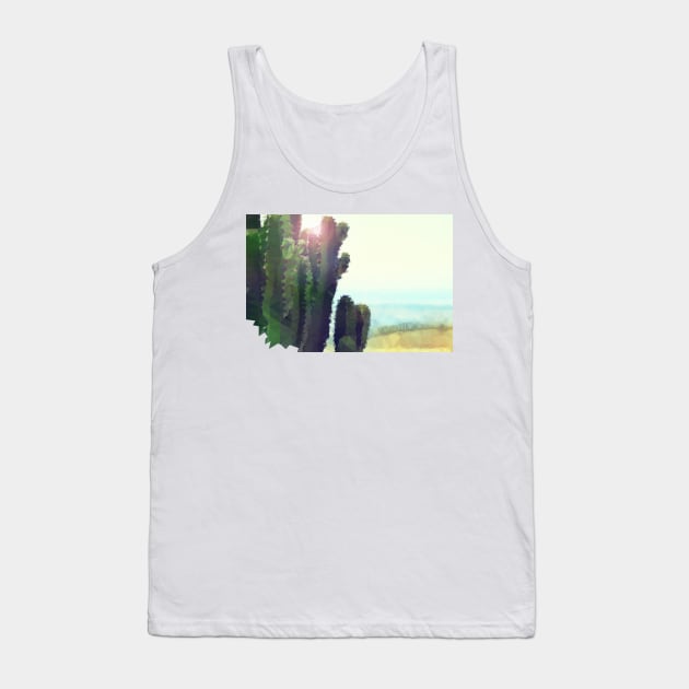 Low Poly Cactus with jagged boundary Tank Top by TRIME